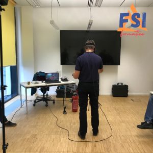 Innovations bloc la réalité virtuelle incendie - évacuation G